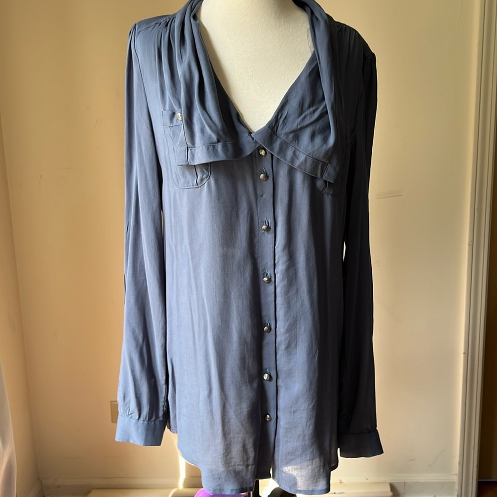Anthropologie Odille Slate Blue BlouseSize 6